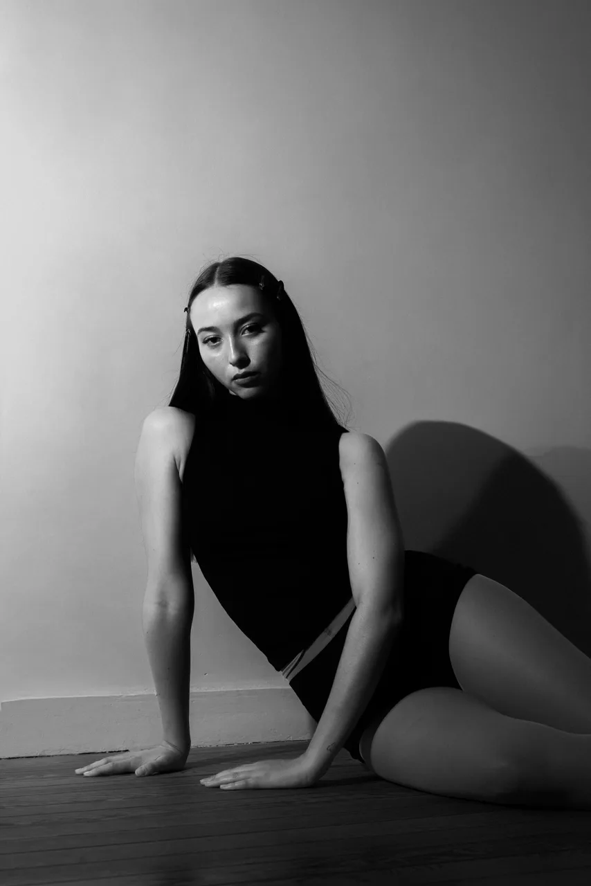 Portrait studio noir et blanc